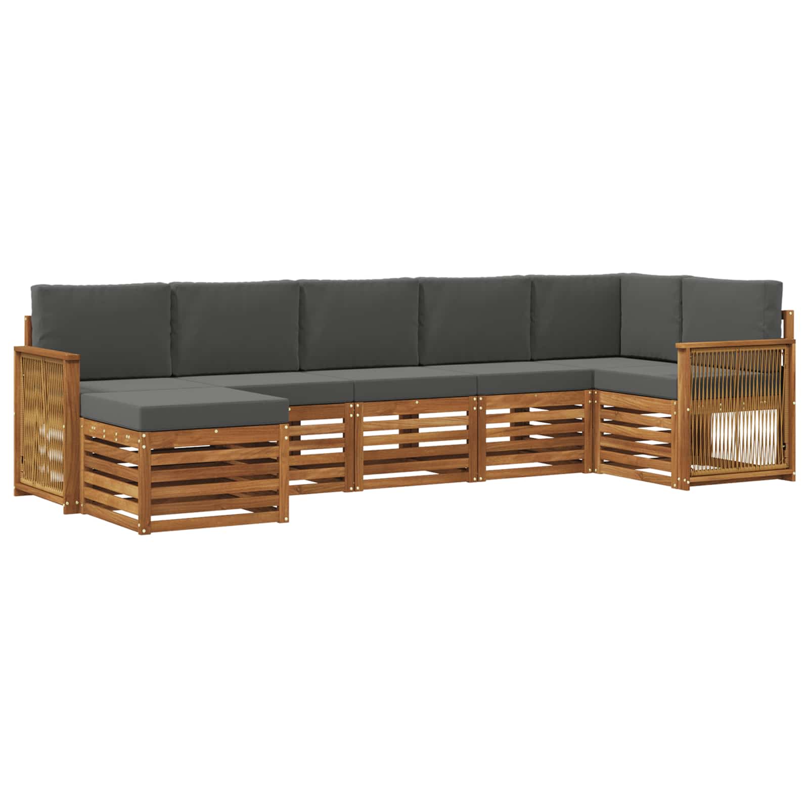 Ensemble de canapé d'angle 6 pcs Naturel et Anthracite - XIOS