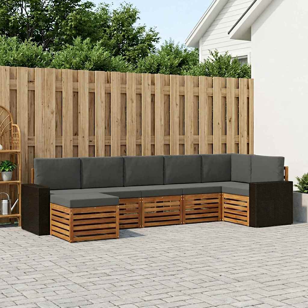 Ensemble de canapé d'angle 7 pcs Naturel et Anthracite - XIOS