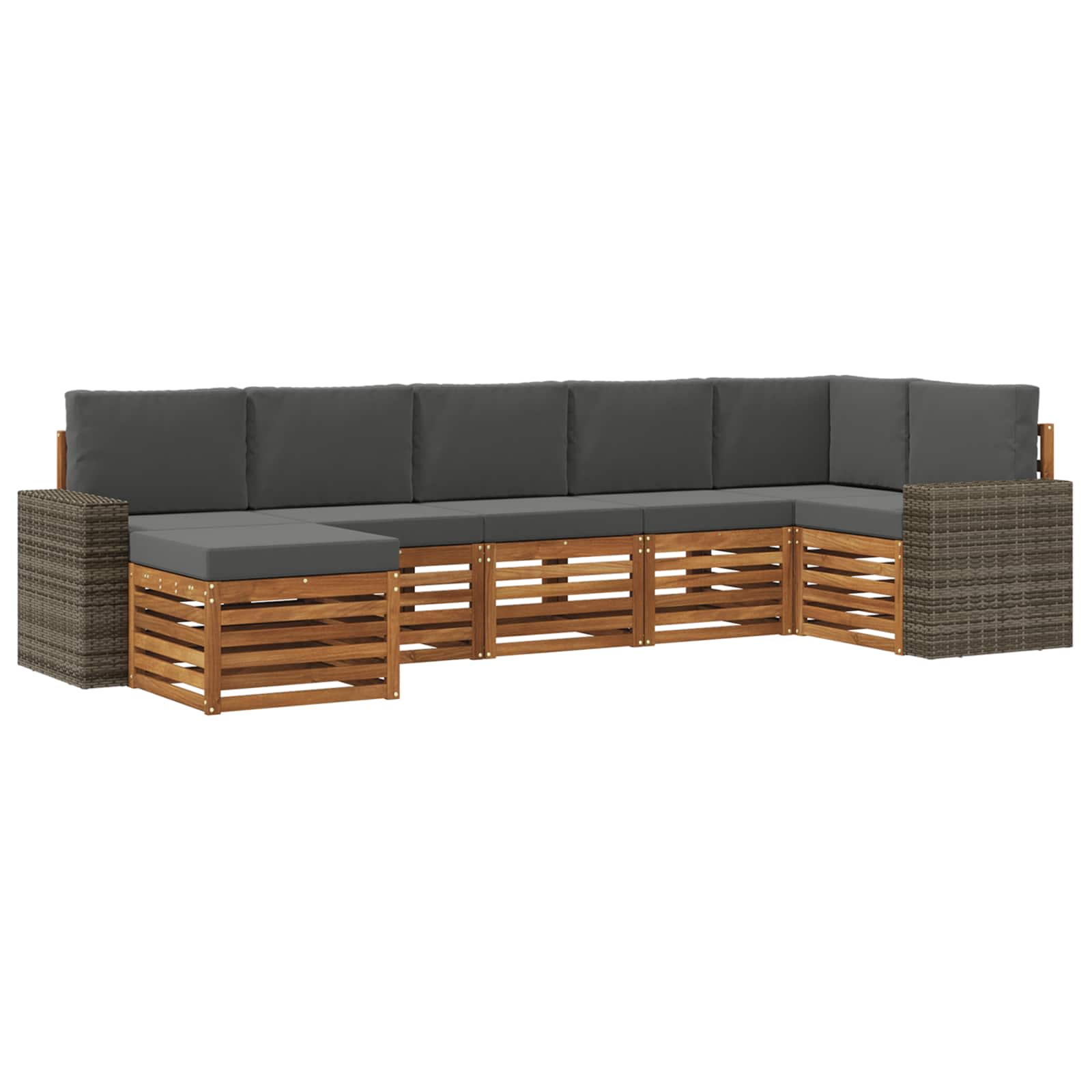 Ensemble de canapé d'angle 7 pcs Naturel et Anthracite - XIOS