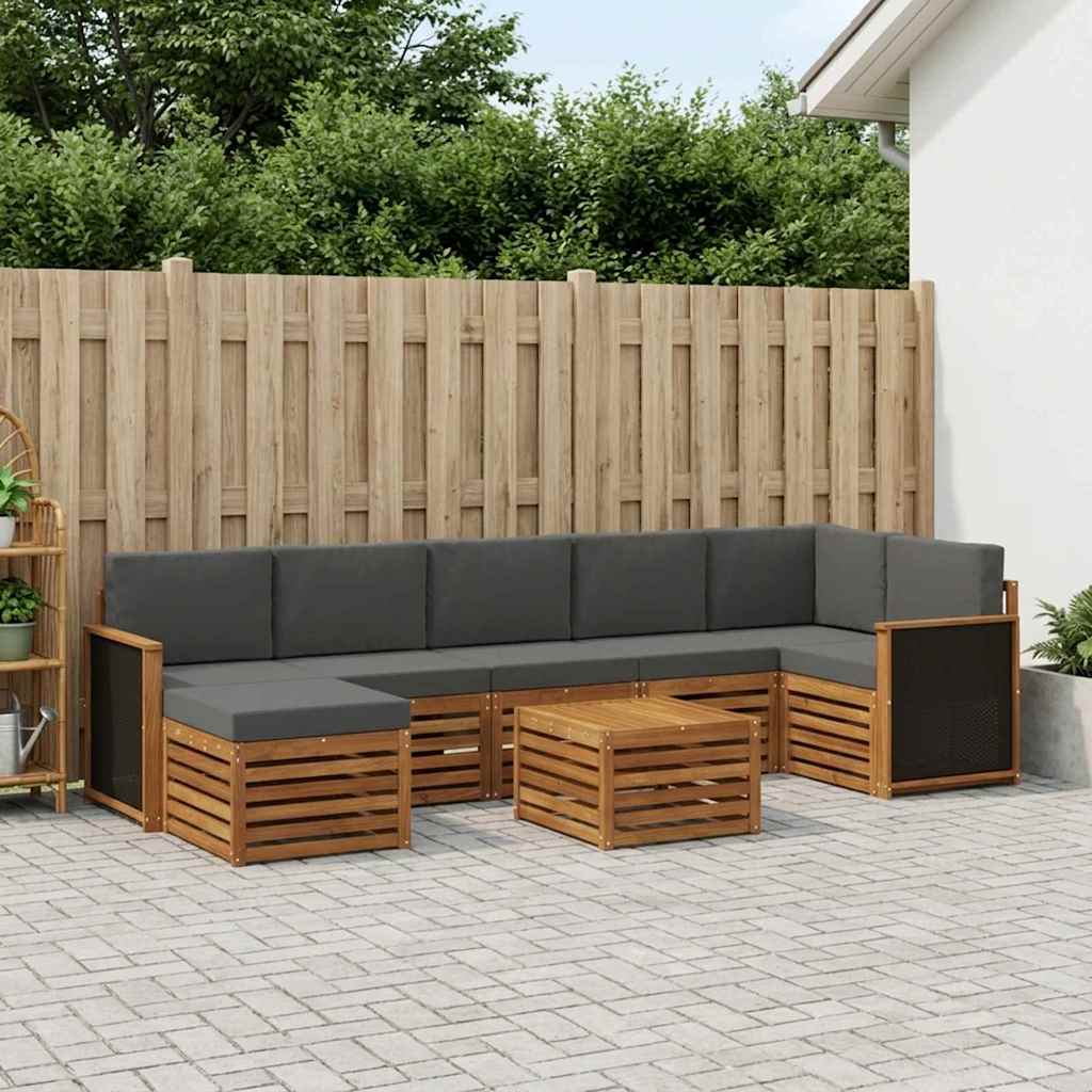 Ensemble de canapés d'extérieur 7 pcs Naturel et Anthracite - XIOS