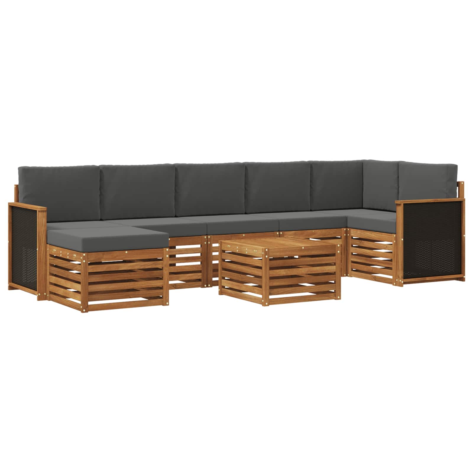 Ensemble de canapés d'extérieur 7 pcs Naturel et Anthracite - XIOS