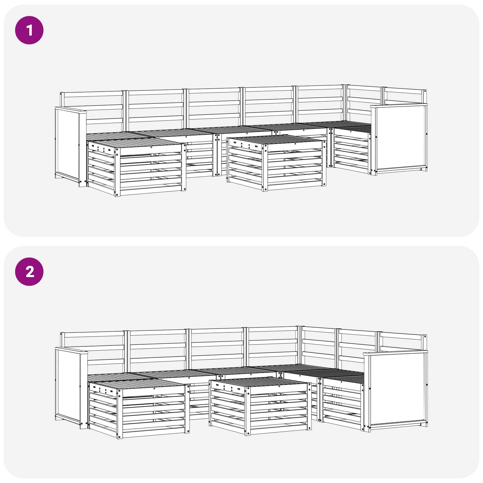 Ensemble de canapés d'extérieur 7 pcs Naturel - XIOS