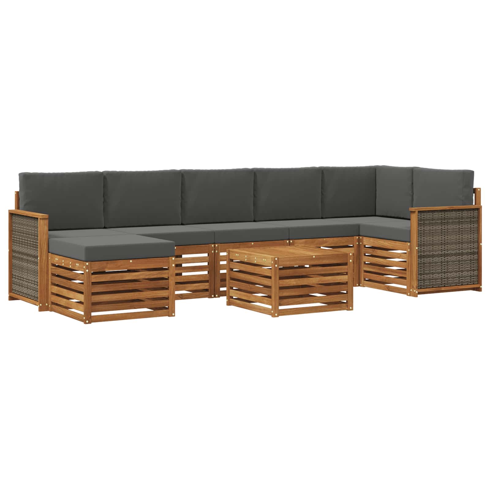 Ensemble de canapés d'extérieur 7 pcs Naturel et Anthracite - XIOS