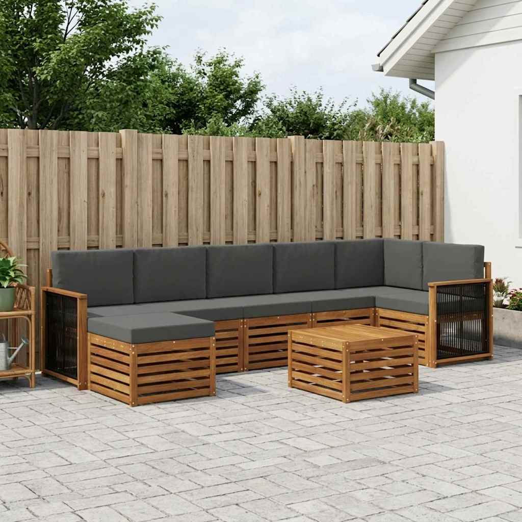 Ensemble de canapés d'extérieur 7 pcs Naturel et Anthracite - XIOS