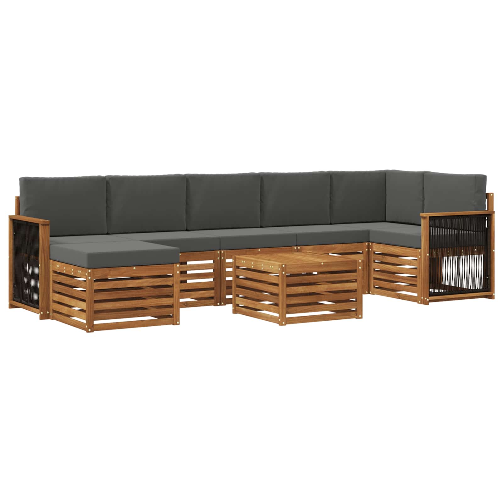 Ensemble de canapés d'extérieur 7 pcs Naturel et Anthracite - XIOS
