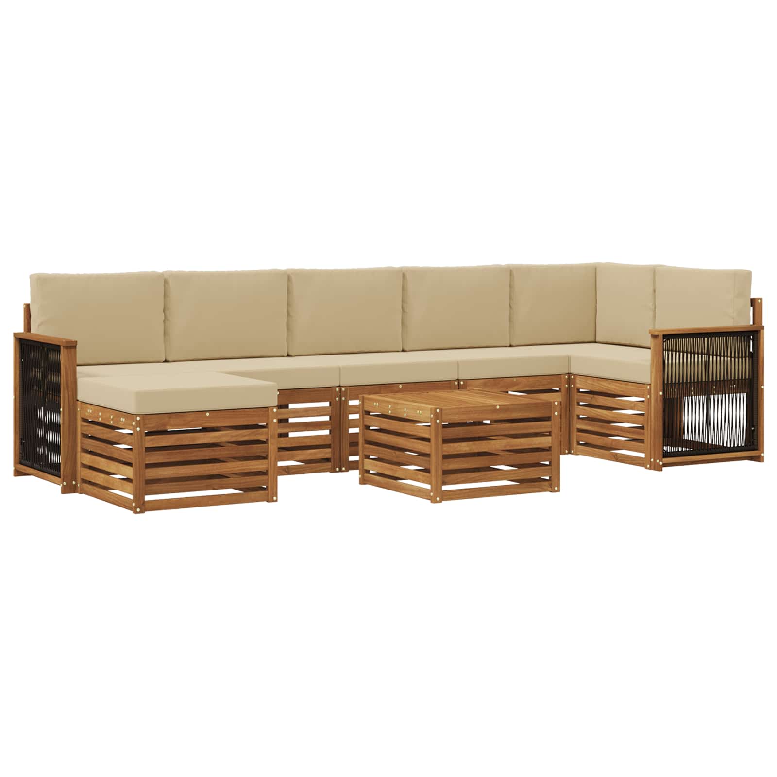 Ensemble de canapés d'extérieur avec coussin 7 pcs Naturel - XIOS