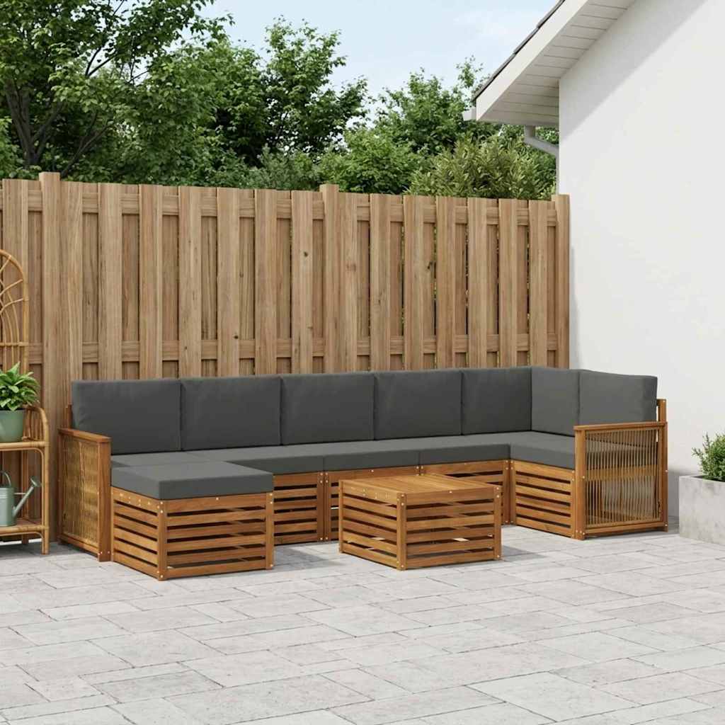 Ensemble de canapés d'extérieur 7 pcs Naturel et Anthracite - XIOS