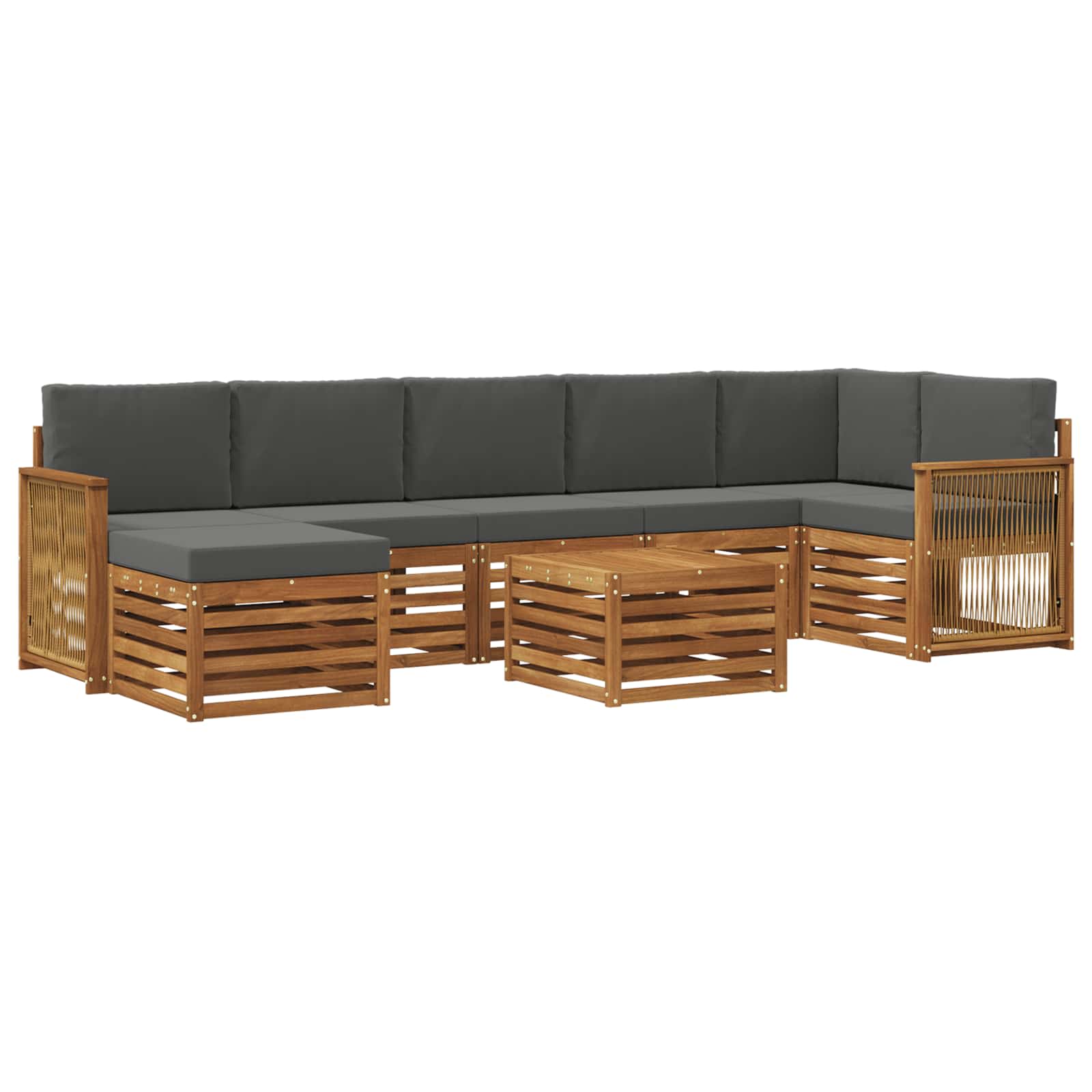 Ensemble de canapés d'extérieur 7 pcs Naturel et Anthracite - XIOS