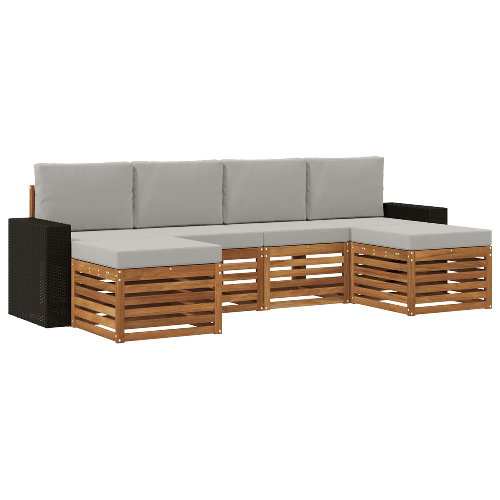 Ensembles de canapés avec coussin 6 pcs Naturel et gris clair - XIOS