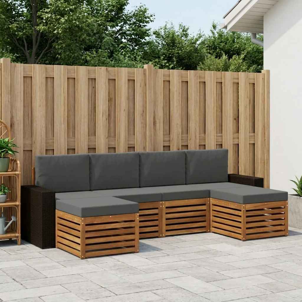 Ensembles de canapés avec coussin 6 pcs Naturel et Anthracite - XIOS
