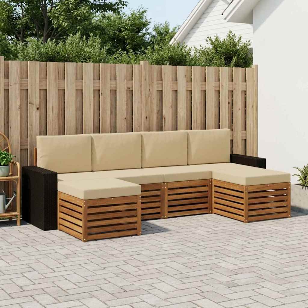 Ensembles de canapés avec coussin 6 pcs Naturel et Beige - XIOS