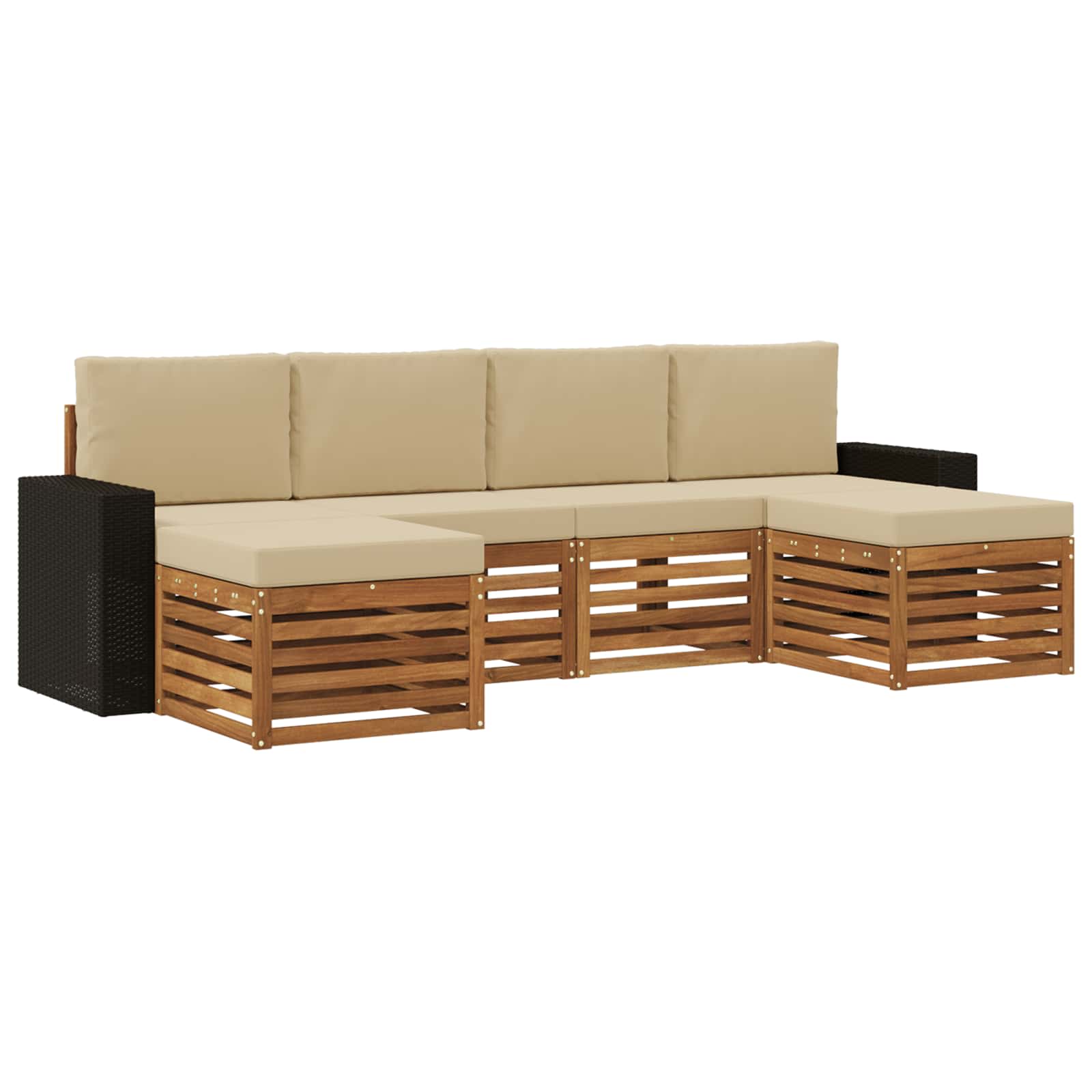 Ensembles de canapés avec coussin 6 pcs Naturel et Beige - XIOS