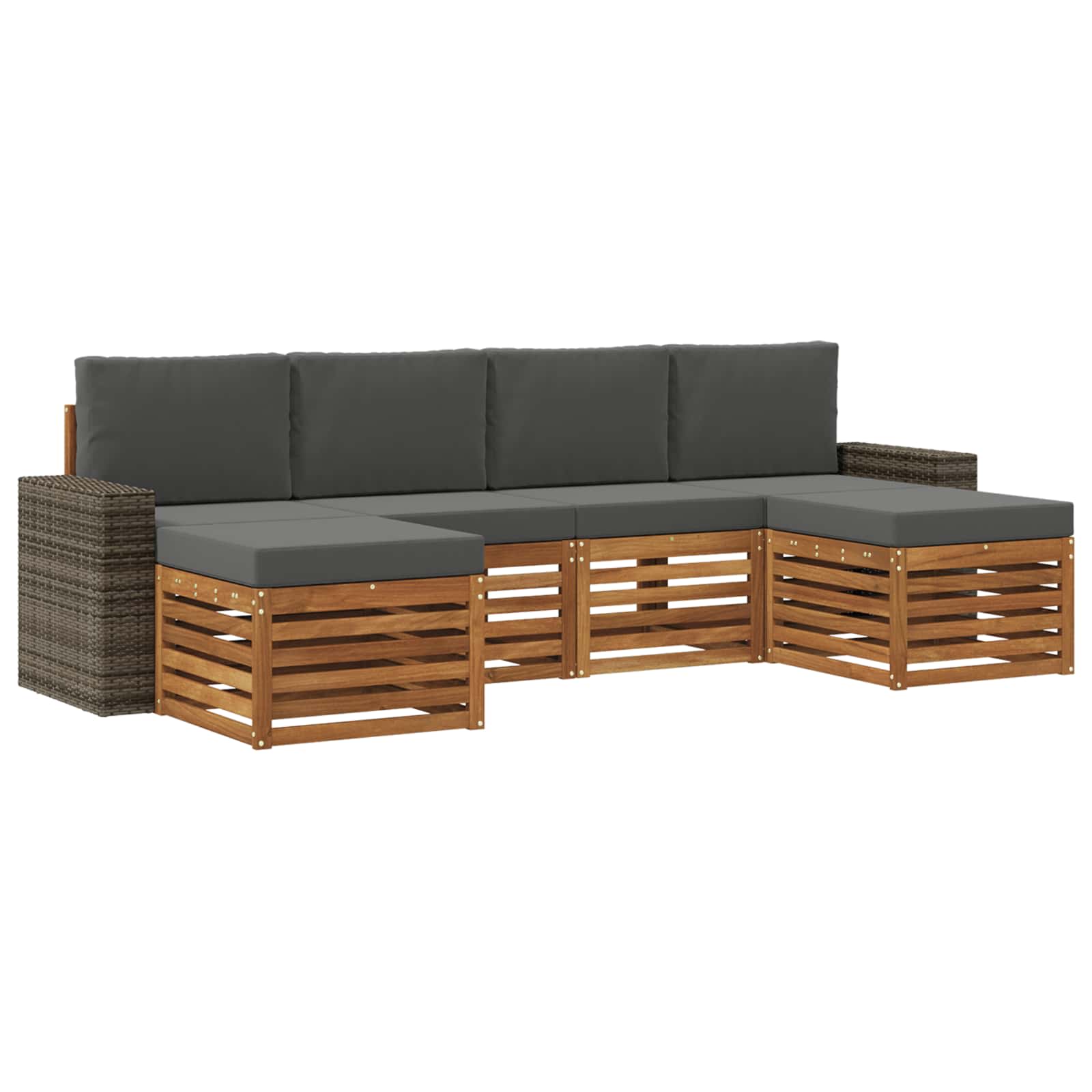 Ensembles de canapés avec coussin 6 pcs Naturel et Anthracite - XIOS