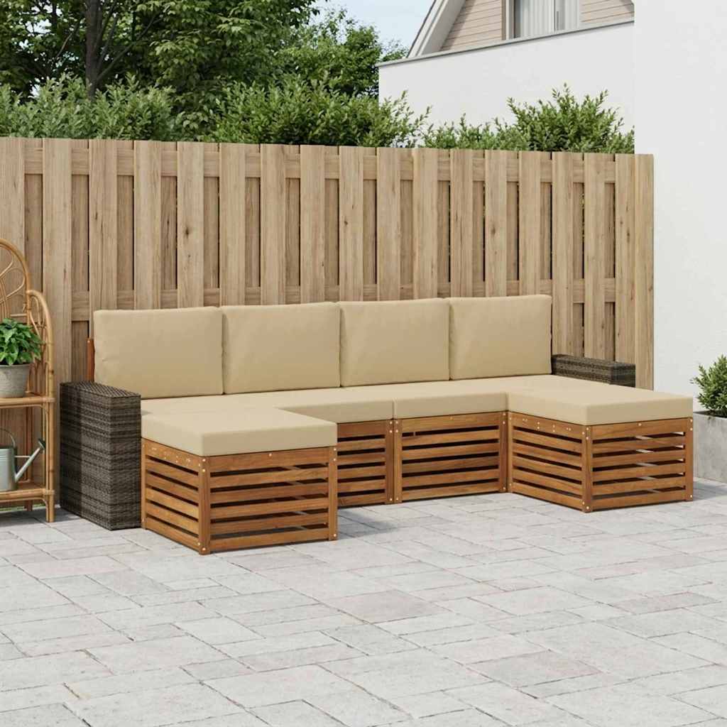 Ensembles de canapés avec coussin 6 pcs Naturel et Beige - XIOS