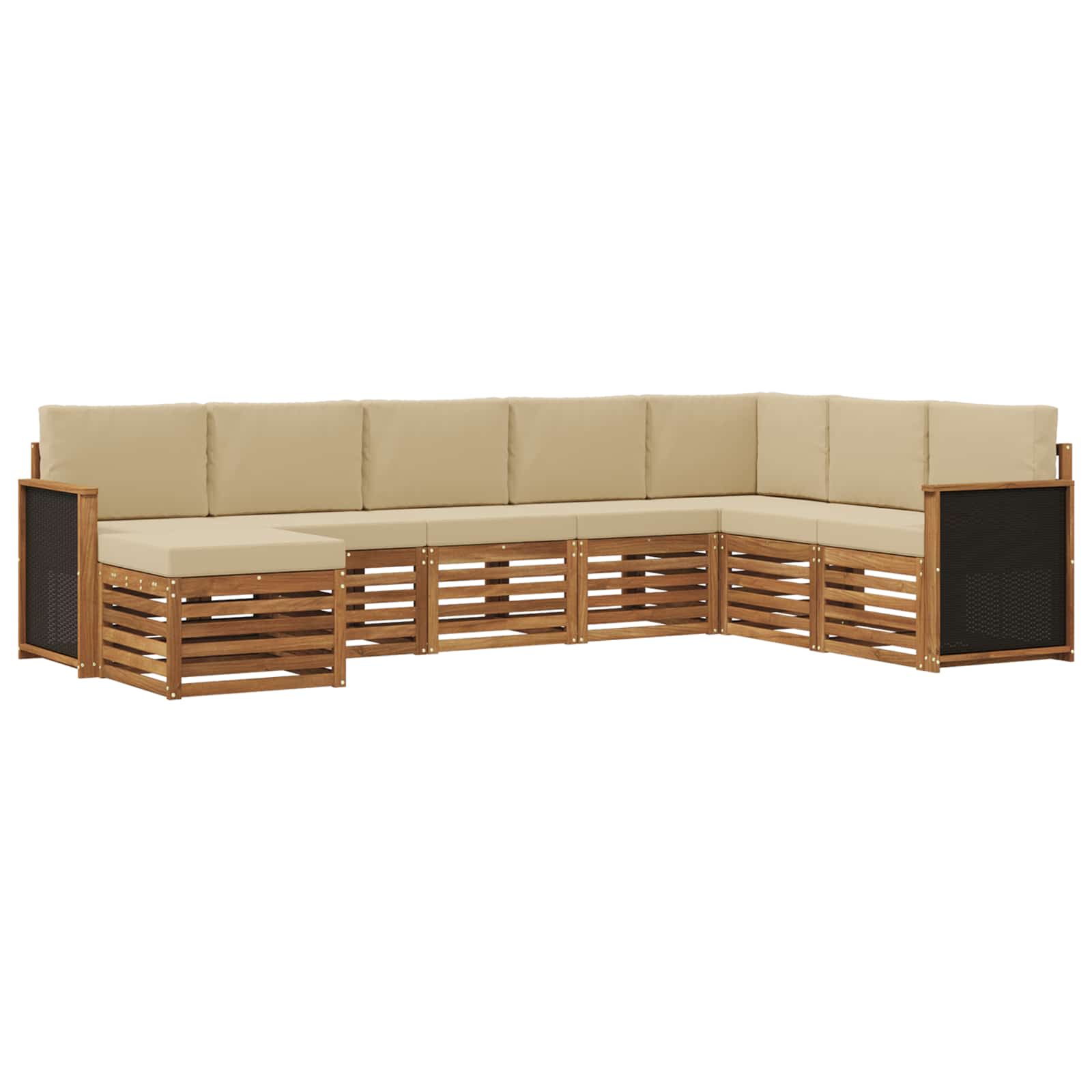 Ensemble de canapés d'extérieur avec coussin 6 pcs Naturel - XIOS