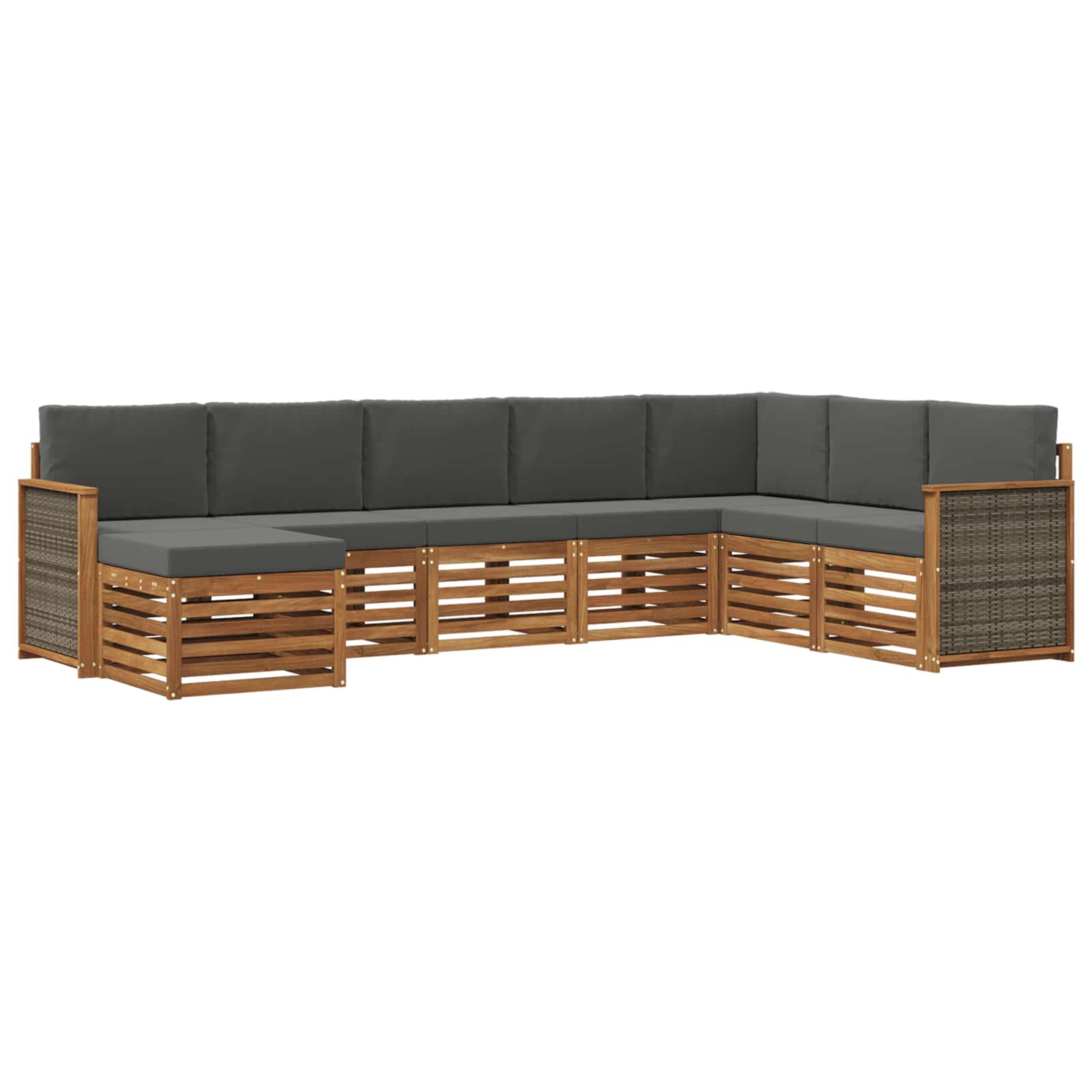 Ensemble de canapés d'extérieur 6 pcs Naturel et Anthracite - XIOS