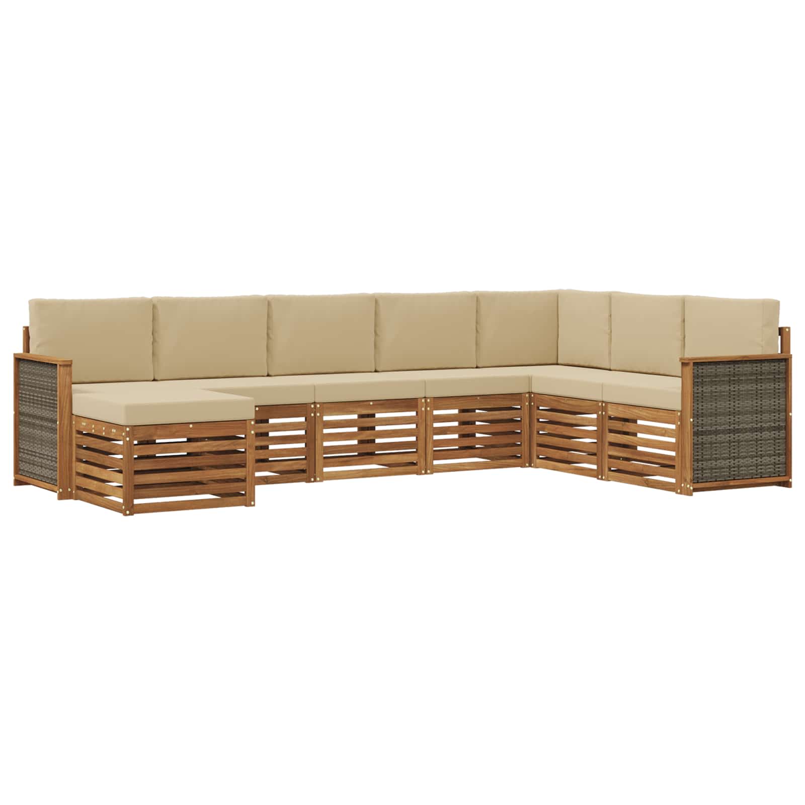 Ensemble de canapés d'extérieur avec coussin 6 pcs Naturel - XIOS
