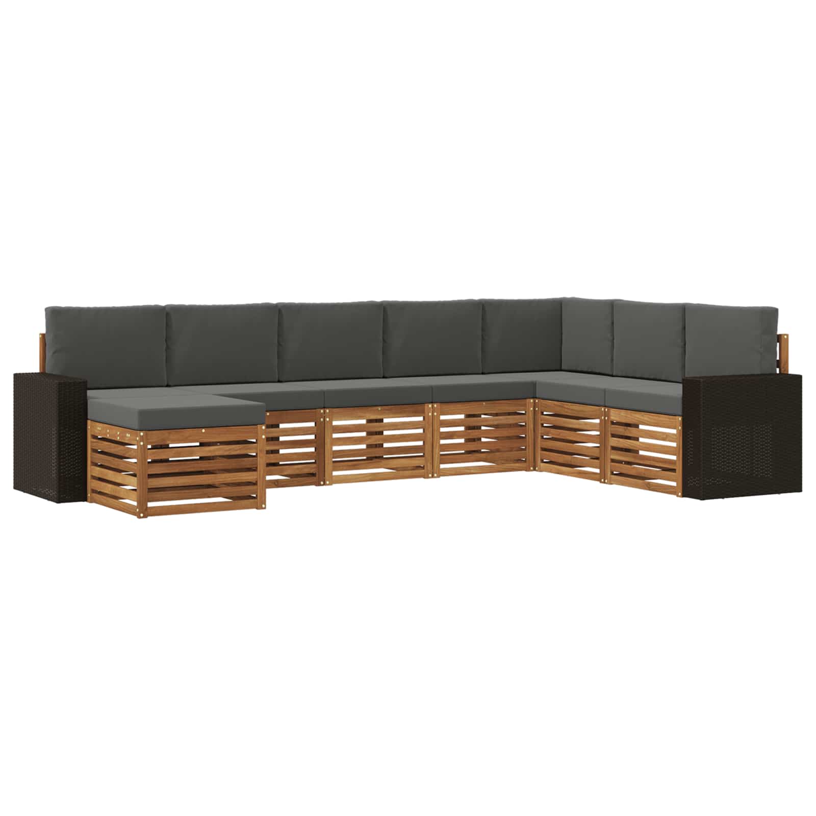 Ensemble de canapés d'extérieur 8 pcs Naturel et Anthracite - XIOS