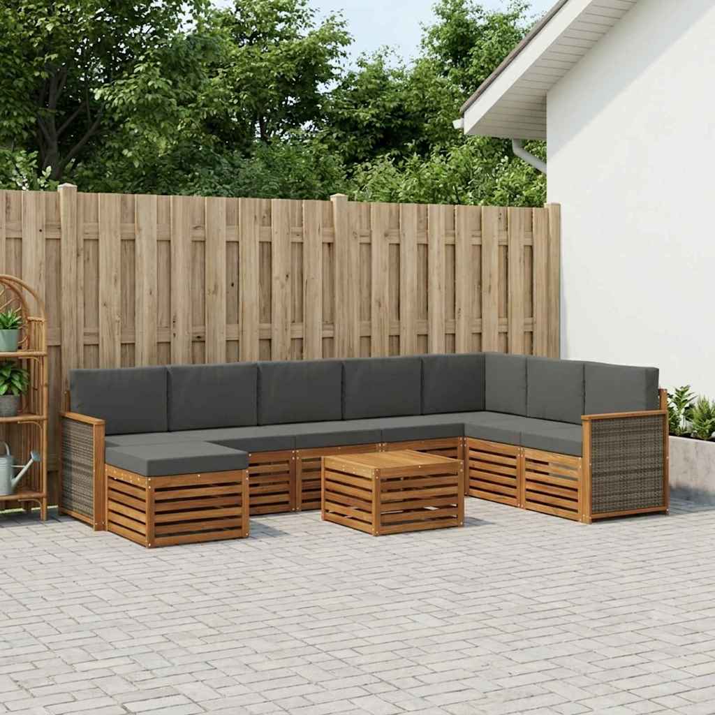 Ensemble de canapés d'extérieur 7 pcs Naturel et Anthracite - XIOS