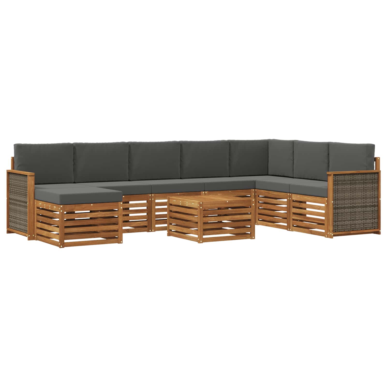 Ensemble de canapés d'extérieur 7 pcs Naturel et Anthracite - XIOS