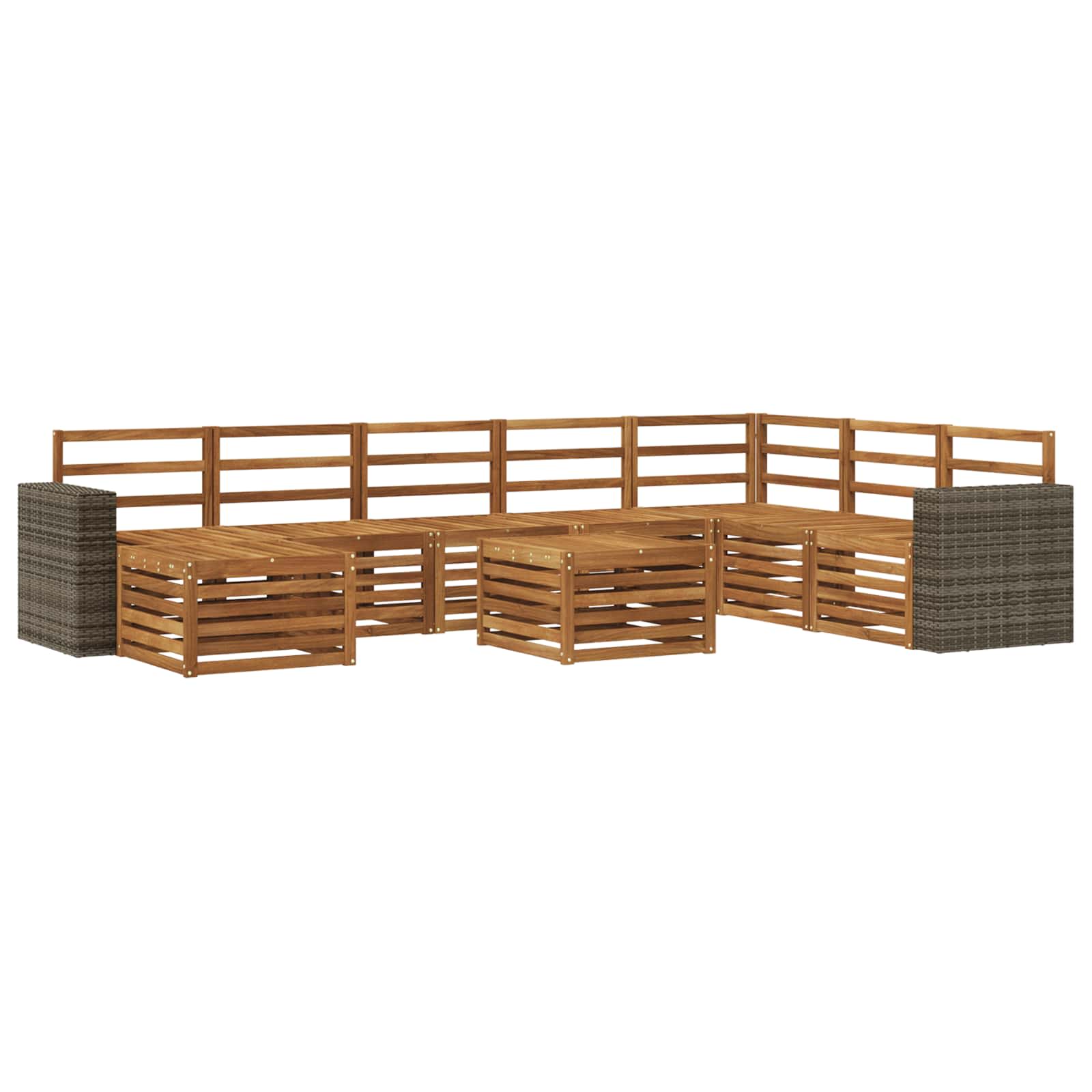 Ensemble de canapés d'extérieur 9 pcs Naturel - XIOS