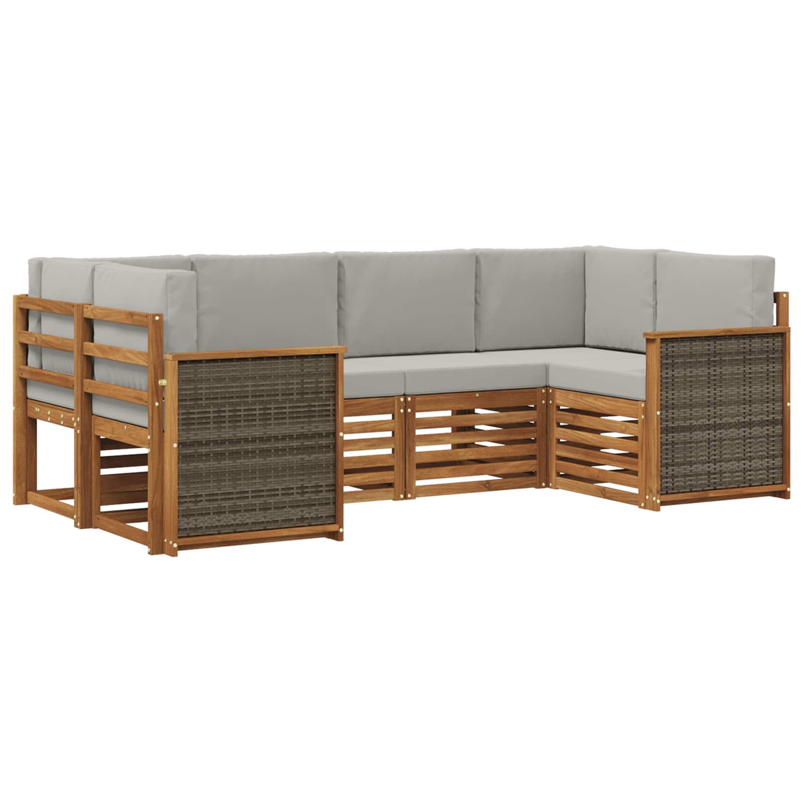 Ensemble de canapé d'angle 5 pcs Naturel et gris clair - XIOS