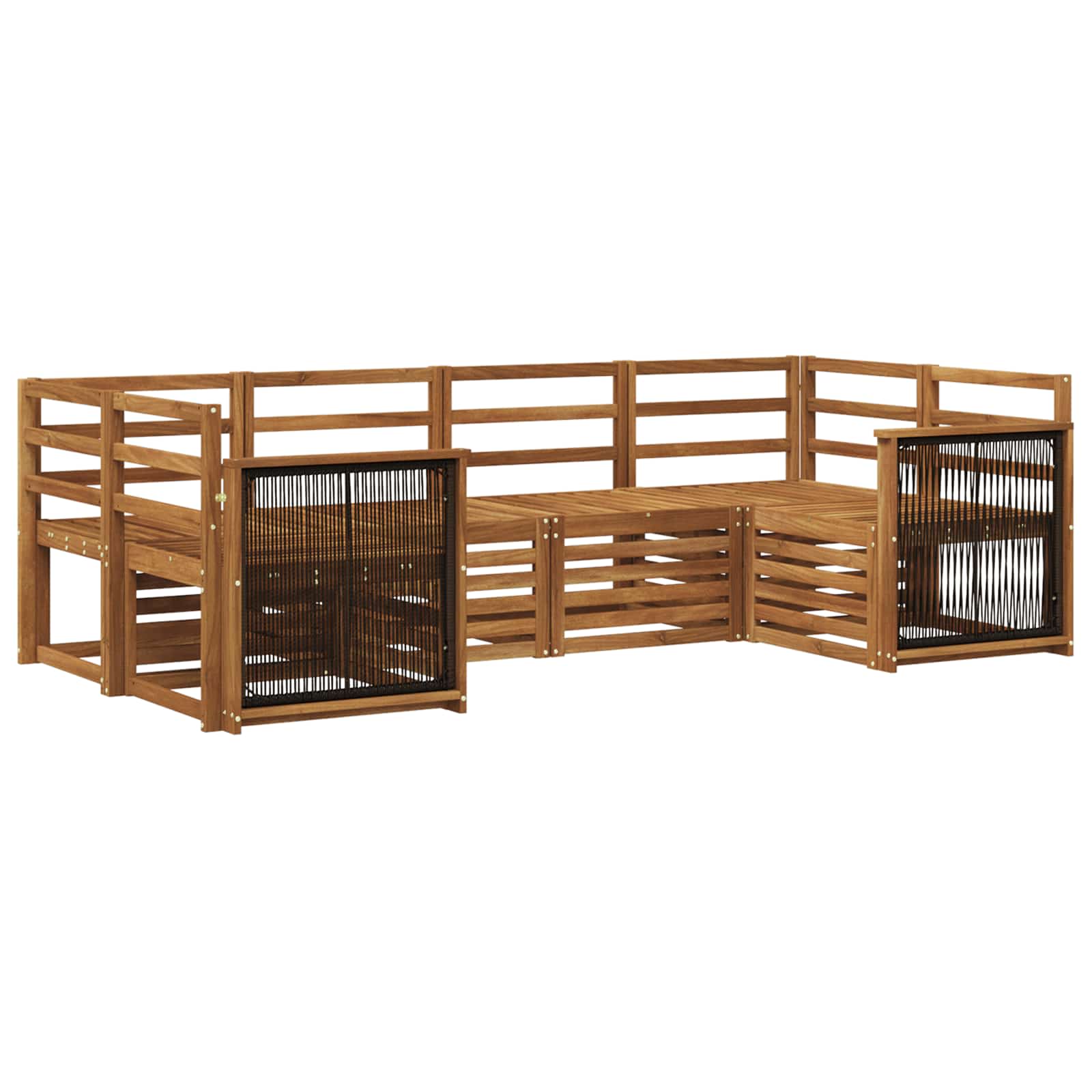 Ensemble de canapé d'angle 5 pcs Naturel Bois d'Acacia Massif - XIOS