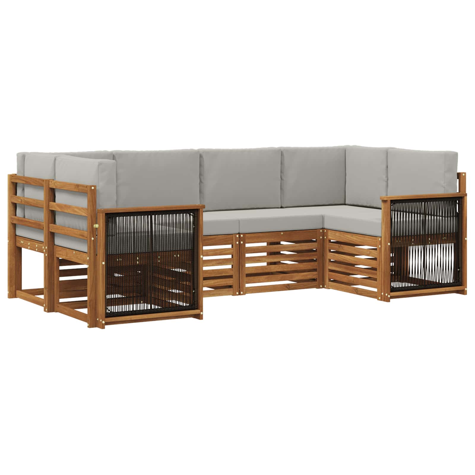 Ensemble de canapé d'angle 5 pcs Naturel et gris clair - XIOS