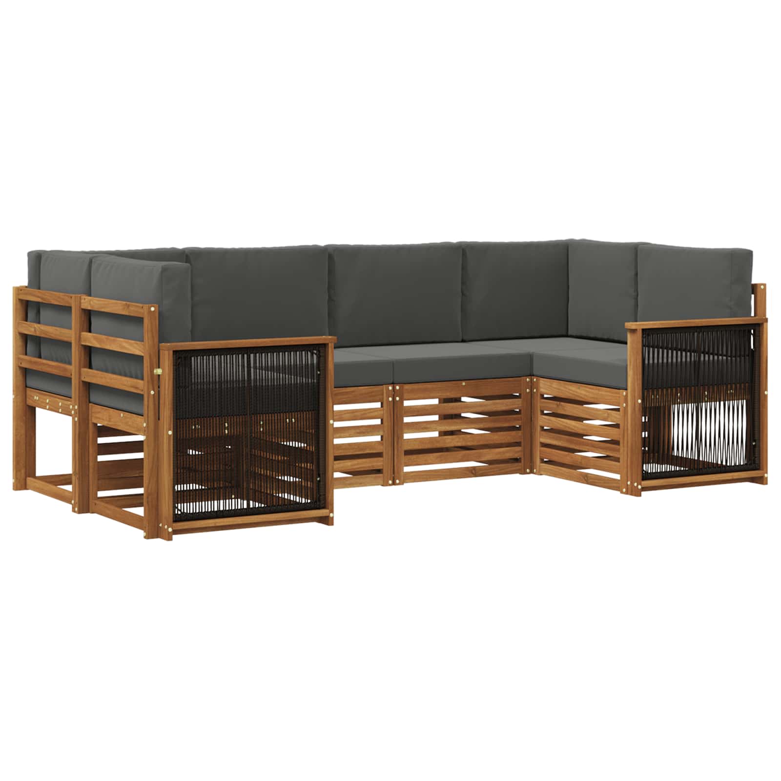 Ensemble de canapé d'angle 5 pcs Naturel et Anthracite - XIOS