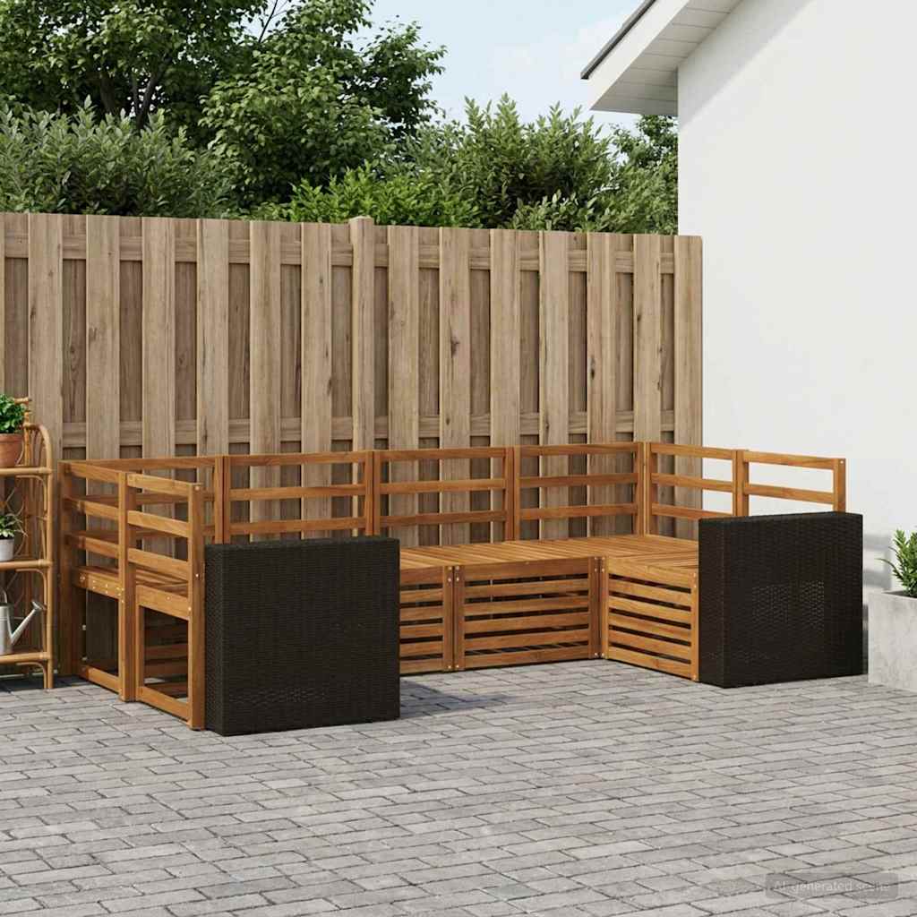 Ensemble de canapés d'extérieur 6 pc Naturel