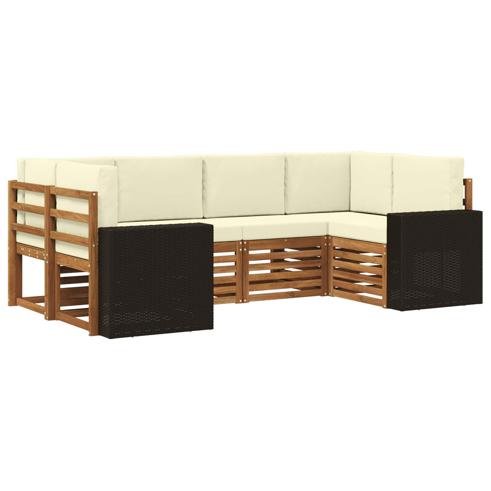 Ensemble de canapé d'angle 6 pcs Naturel et Crème Polyester - XIOS