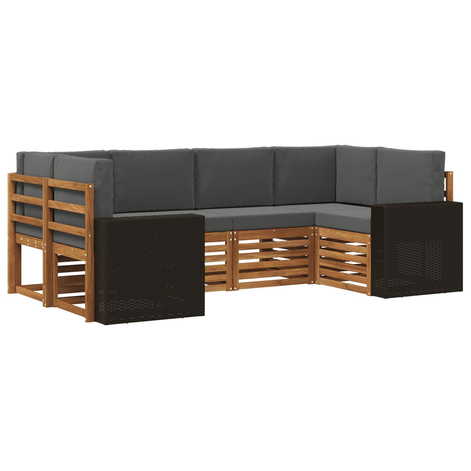 Ensemble de canapé d'angle 6 pcs Naturel et Anthracite - XIOS