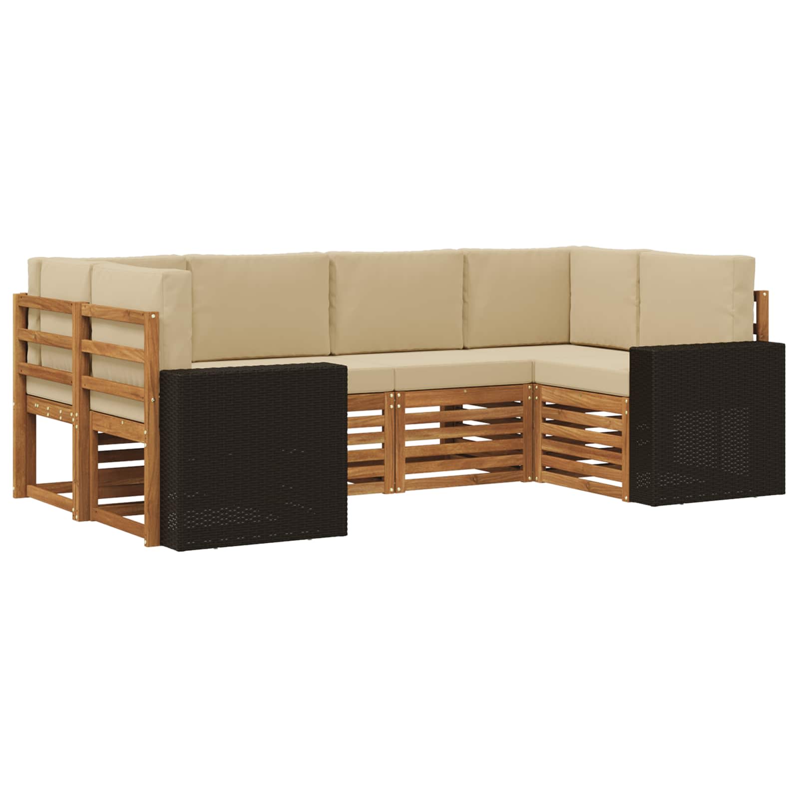 Ensemble de canapé d'angle 6 pcs Naturel et Beige Polyester - XIOS