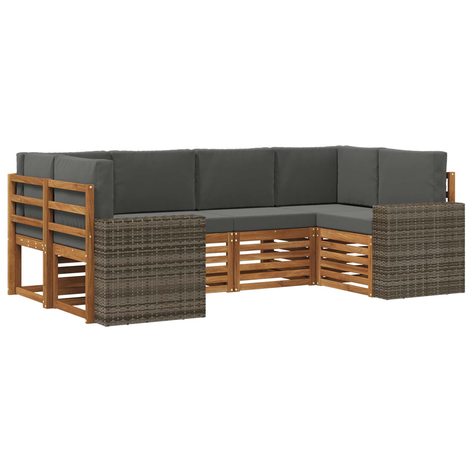 Ensemble de canapé d'angle 6 pcs Naturel et Anthracite - XIOS