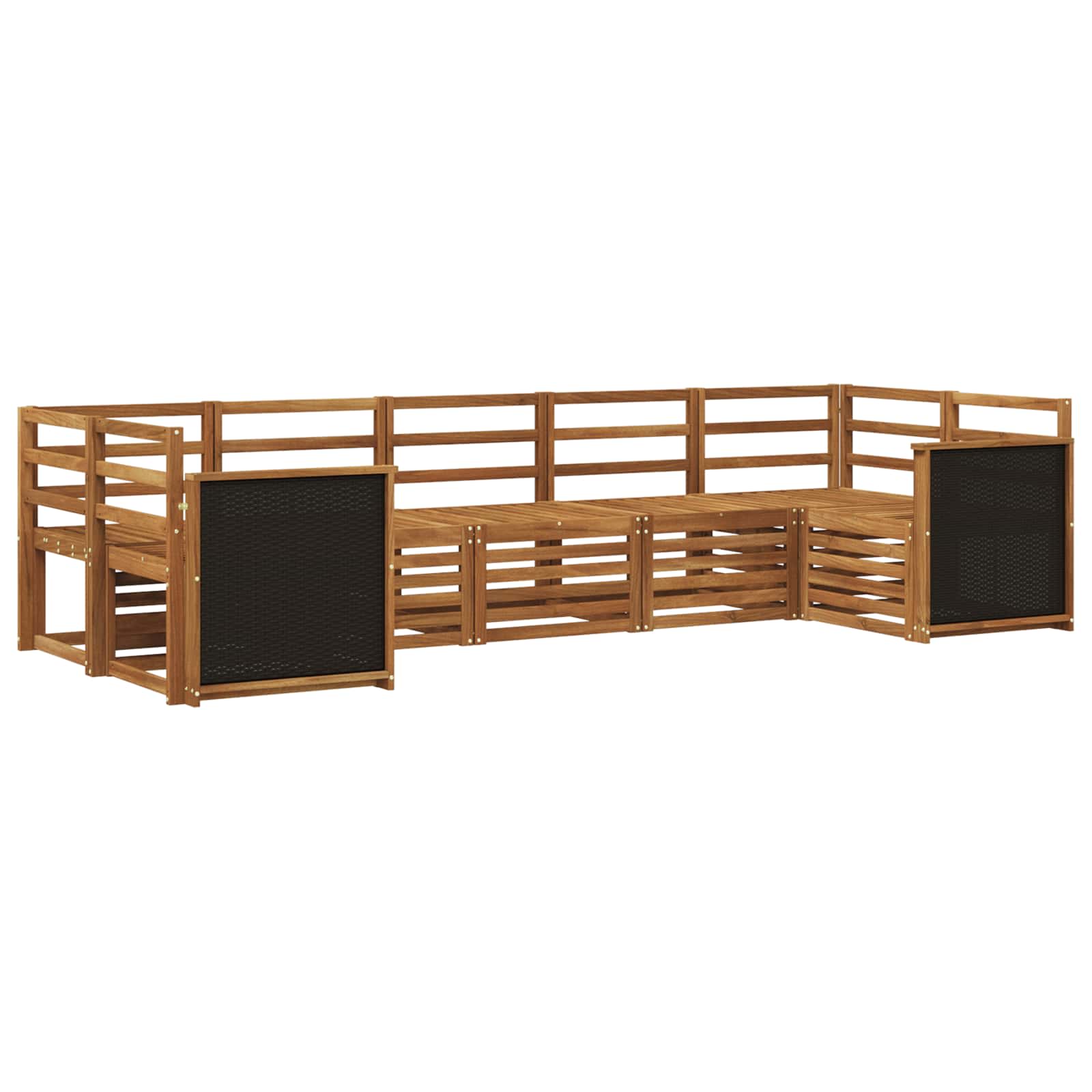 Ensemble de canapé d'angle 6 pcs Naturel Bois d'Acacia Massif - XIOS