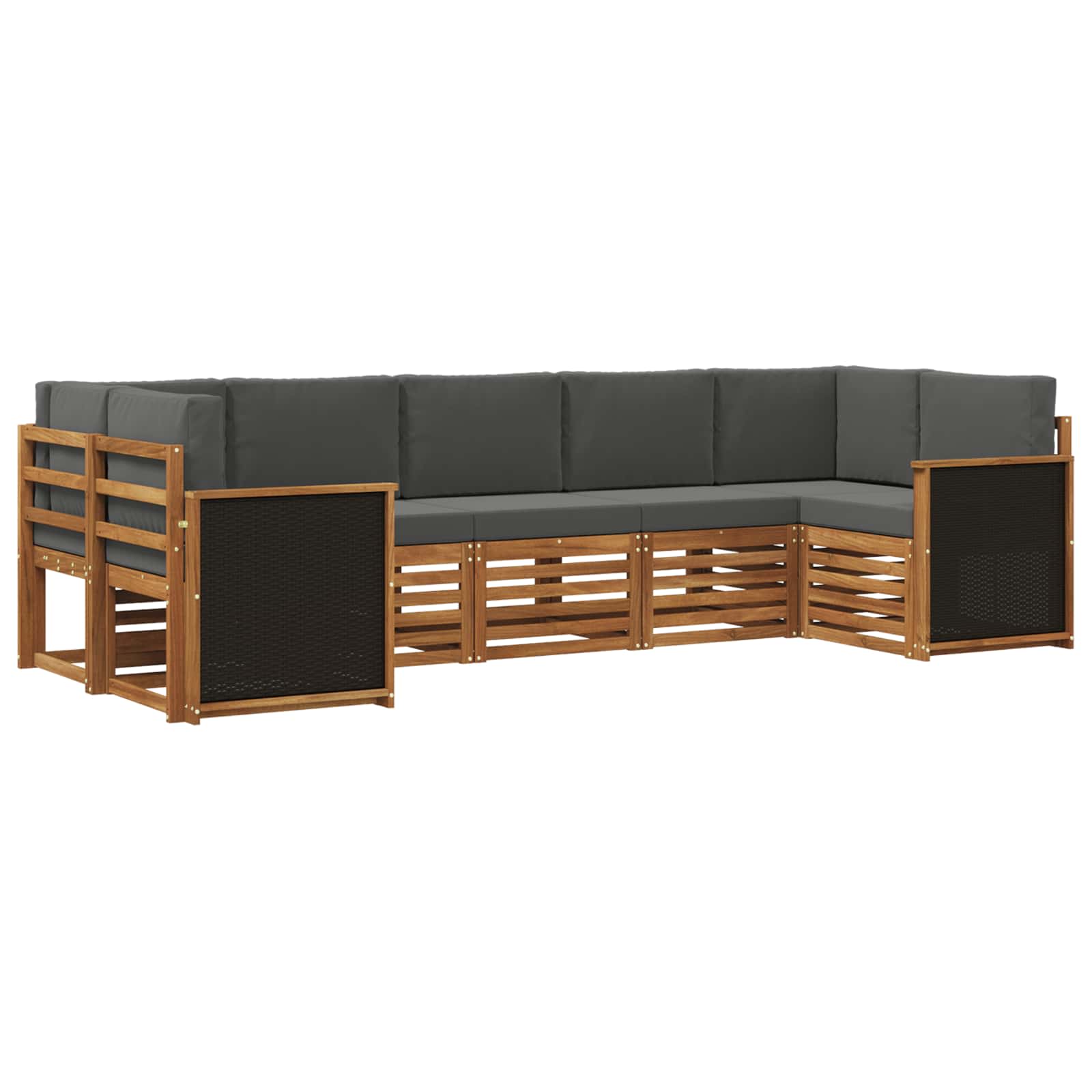 Ensemble de canapé d'angle 6 pcs Naturel et Anthracite - XIOS