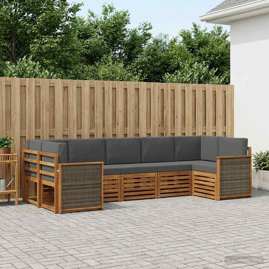 Ensemble de canapé d'angle 6 pcs Naturel et Anthracite - XIOS