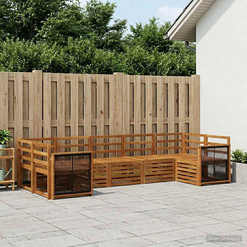 Ensemble de canapé d'angle 6 pcs Naturel Bois d'Acacia Massif - XIOS