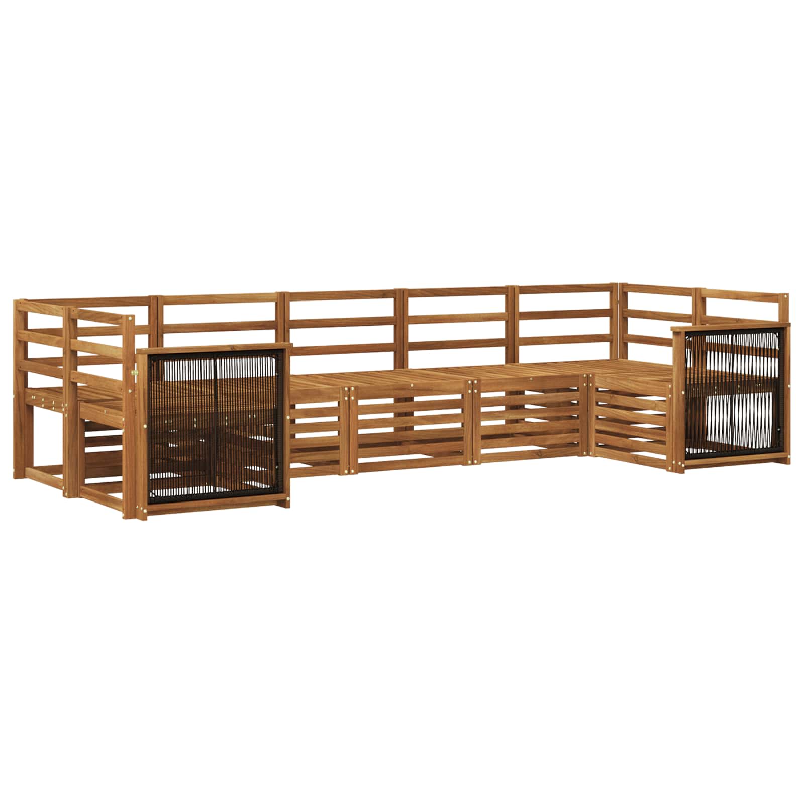 Ensemble de canapé d'angle 6 pcs Naturel Bois d'Acacia Massif - XIOS