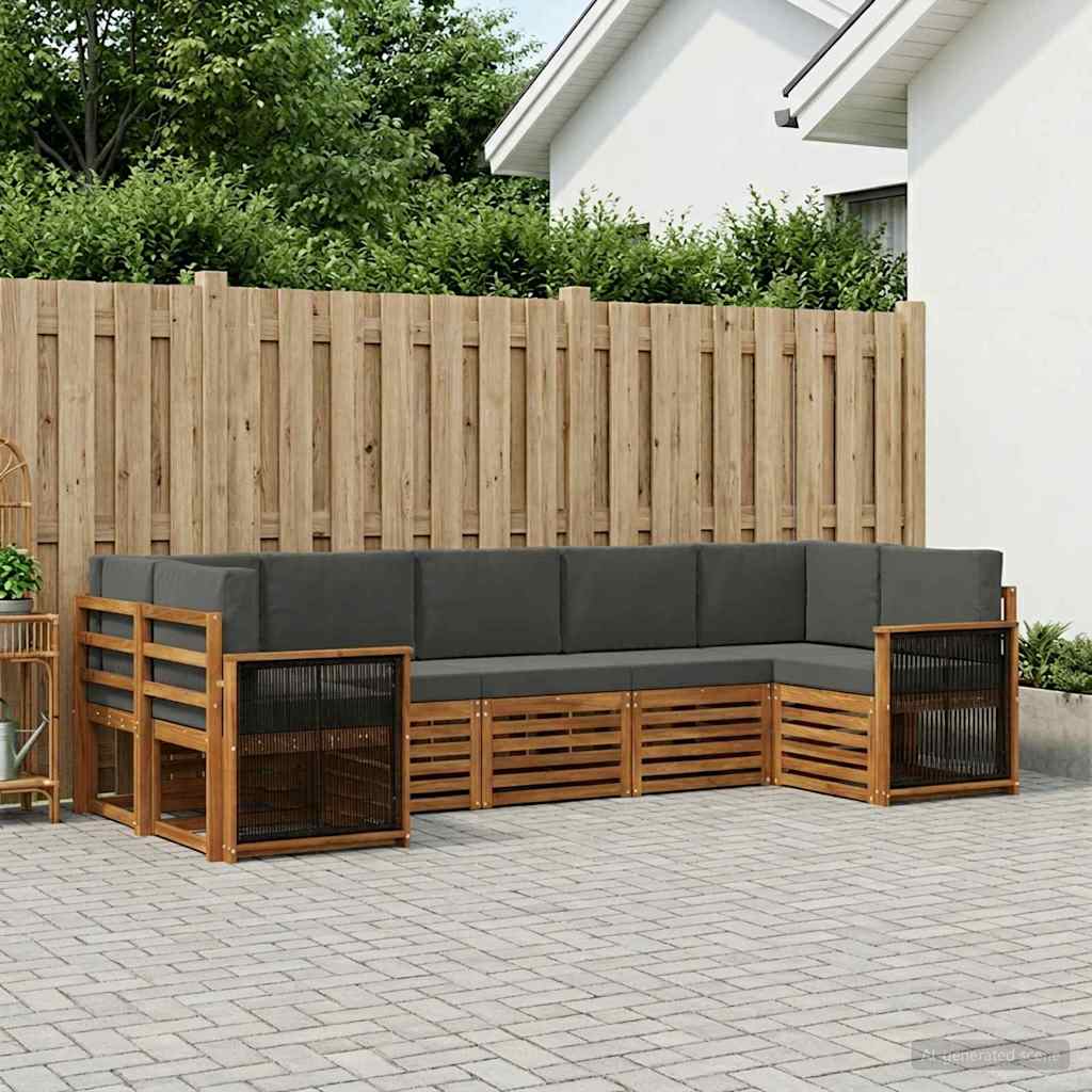 Ensemble de canapé d'angle 6 pcs Naturel et Anthracite - XIOS