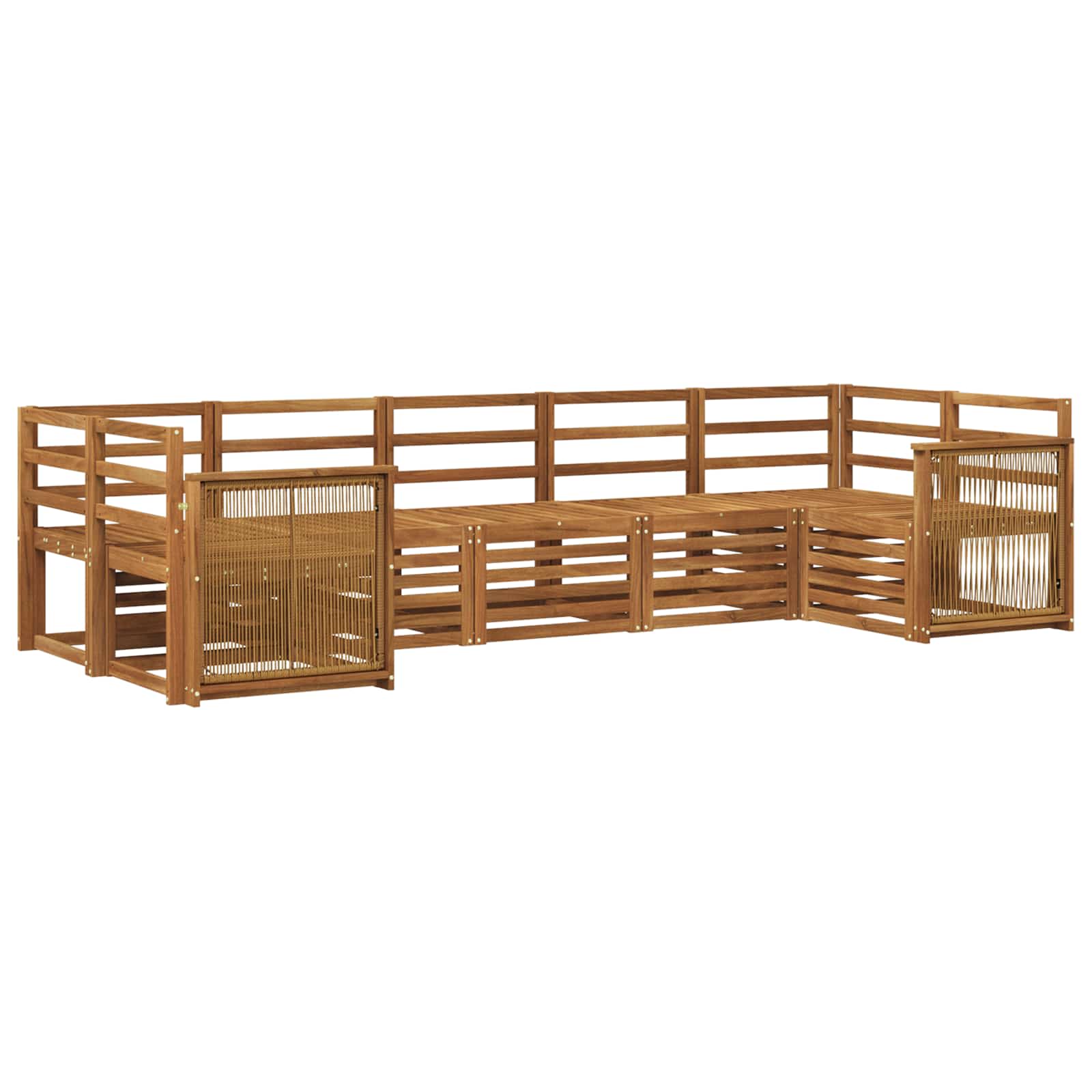 Ensemble de canapé d'angle 6 pcs Naturel Bois d'Acacia Massif - XIOS