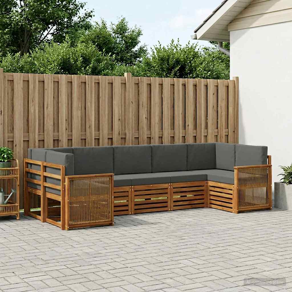 Ensemble de canapé d'angle 6 pcs Naturel et Anthracite - XIOS