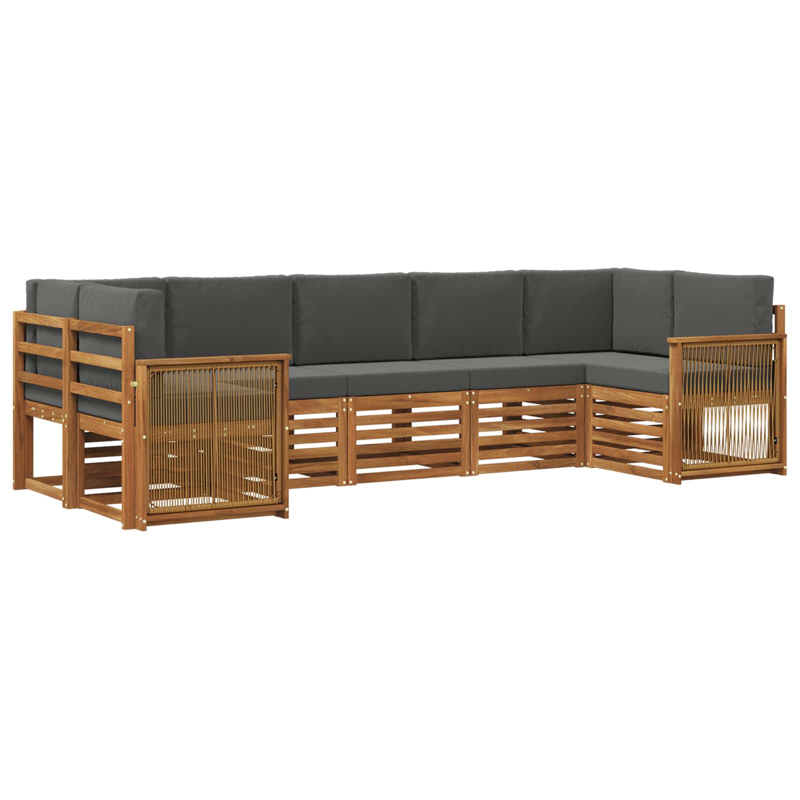 Ensemble de canapé d'angle 6 pcs Naturel et Anthracite - XIOS