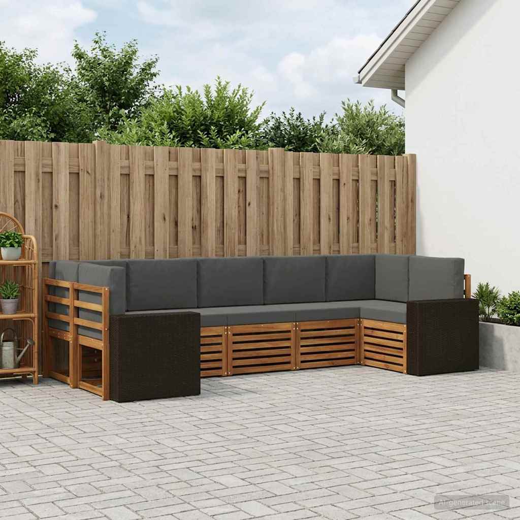Ensemble de canapé d'angle 7 pcs Naturel et Anthracite - XIOS