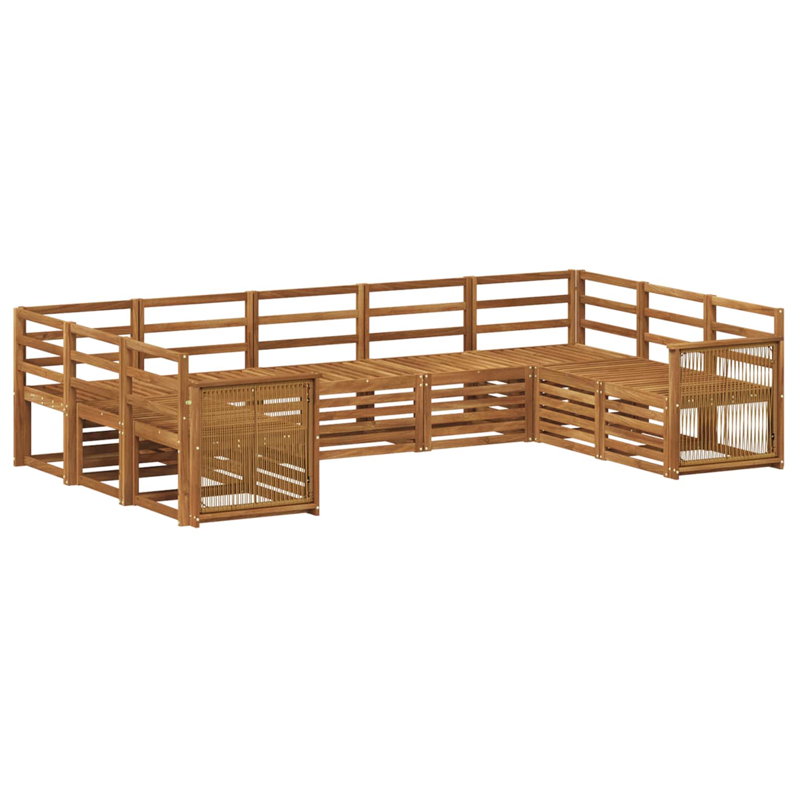 Ensemble de canapé d'angle 7 pcs Naturel Bois d'Acacia Massif - XIOS