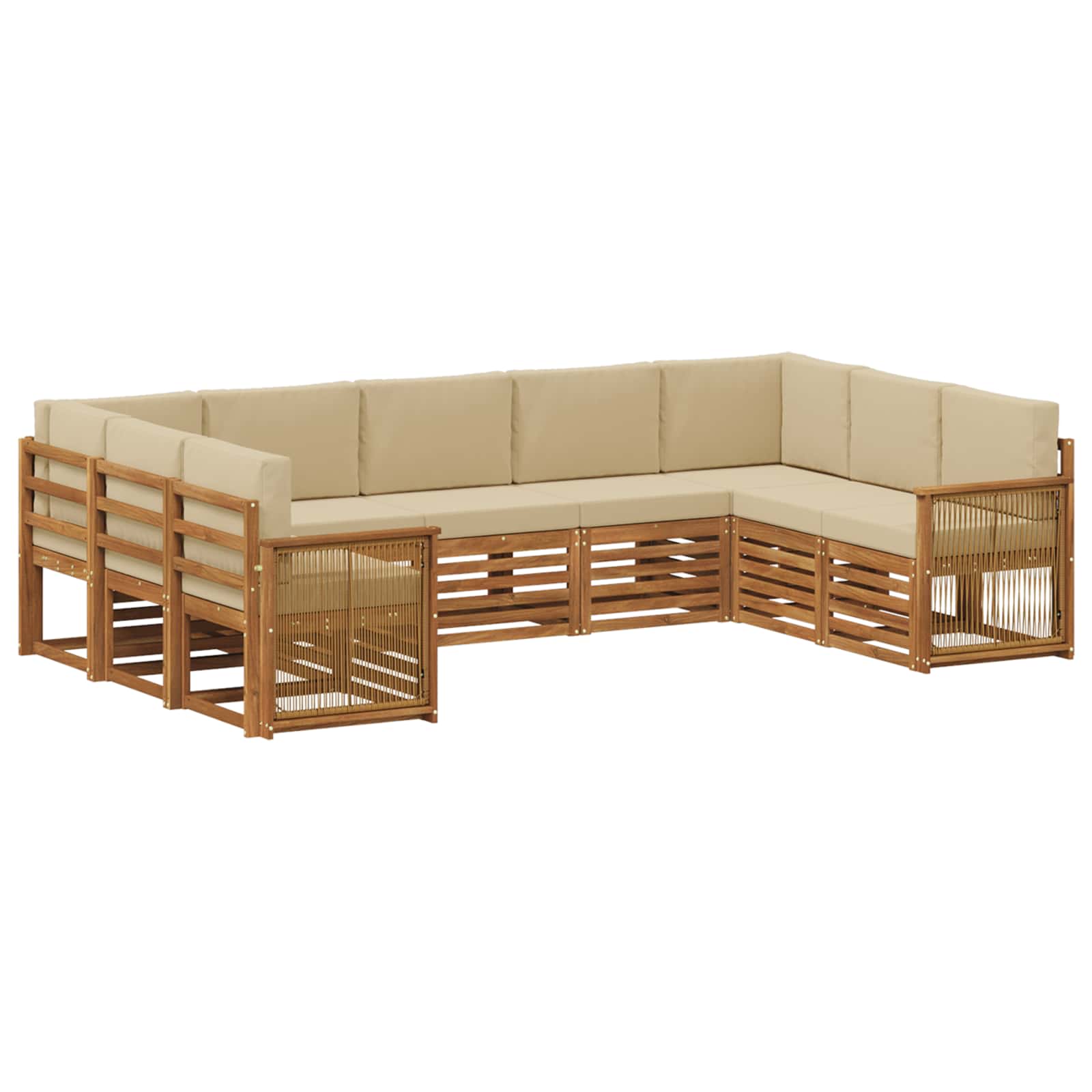Ensemble de canapé d'angle avec coussin 7 pcs Naturel - XIOS