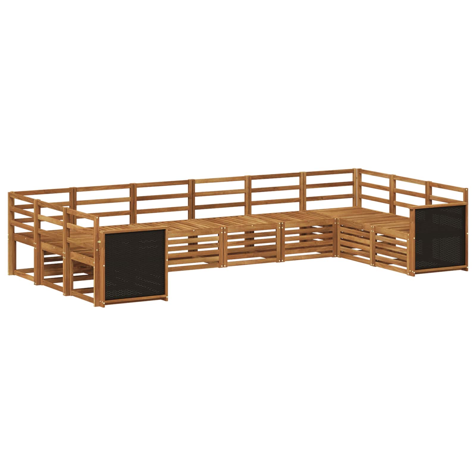 Ensemble de canapé d'angle 7 pcs Naturel Bois d'Acacia Massif - XIOS