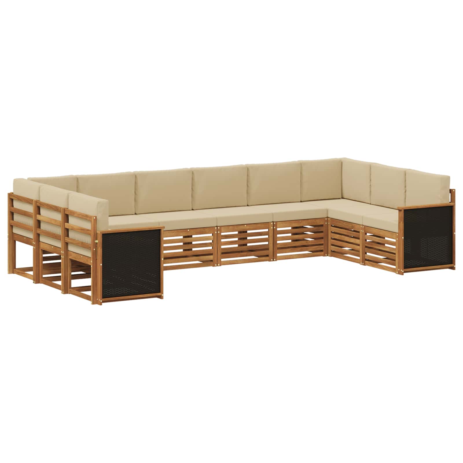 Ensemble de canapé d'angle avec coussin 7 pcs Naturel - XIOS