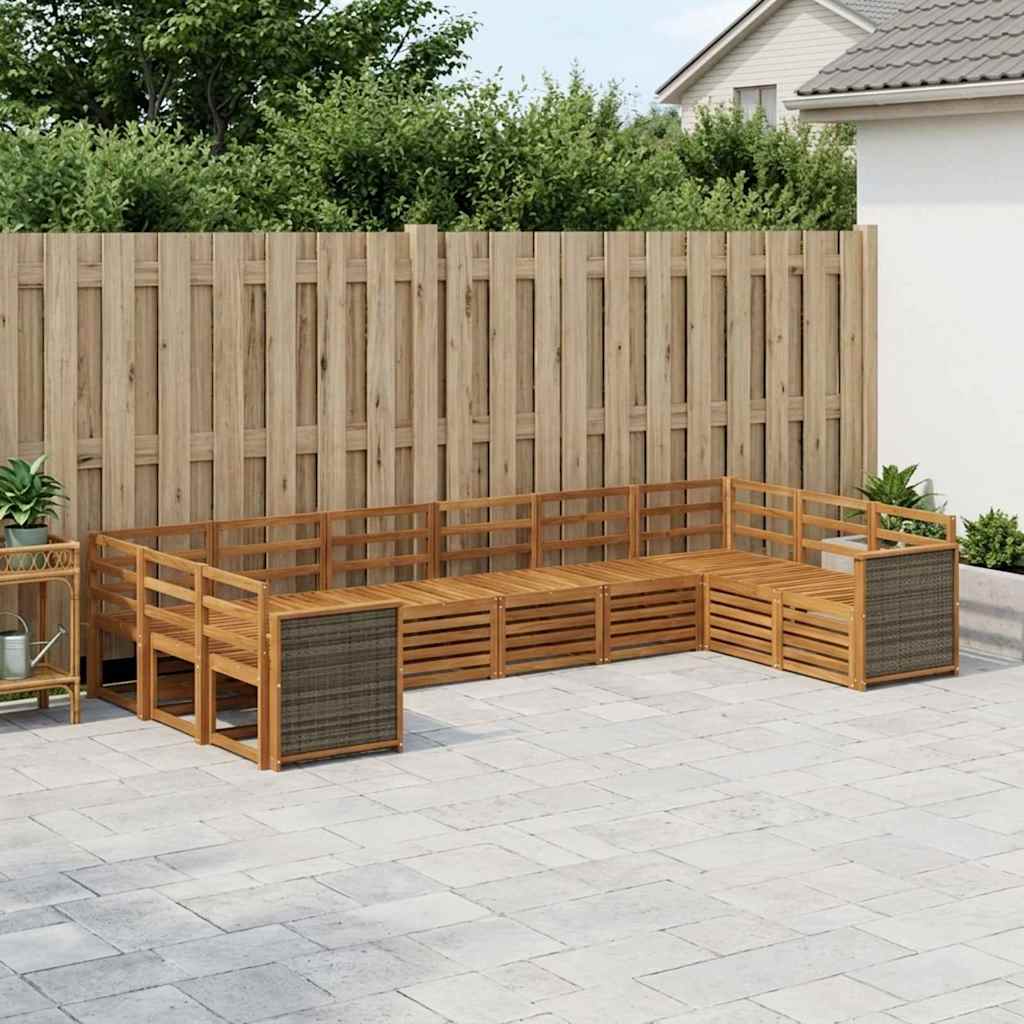 Ensemble de canapé d'angle 7 pcs Naturel Bois d'Acacia Massif - XIOS