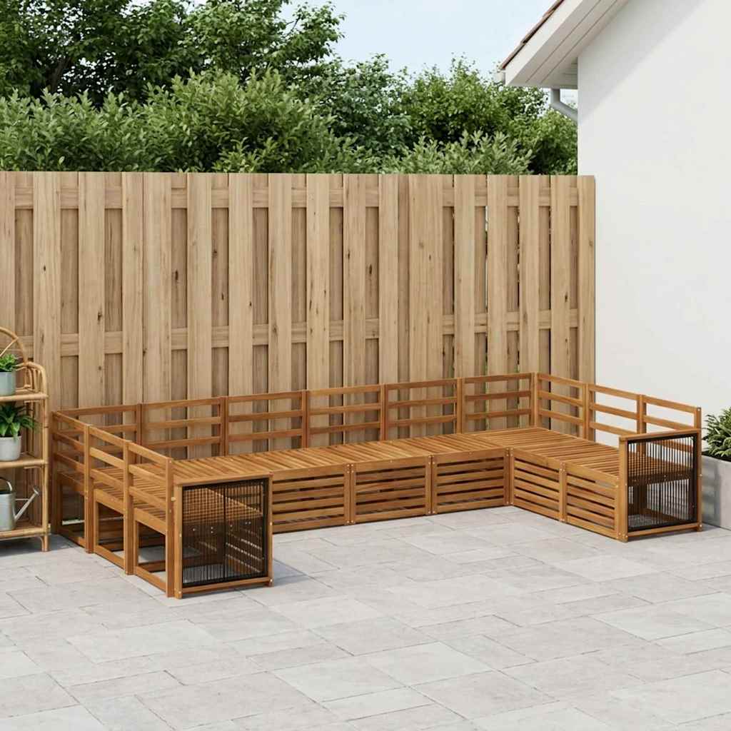 Ensemble de canapé d'angle 7 pcs Naturel Bois d'Acacia Massif - XIOS